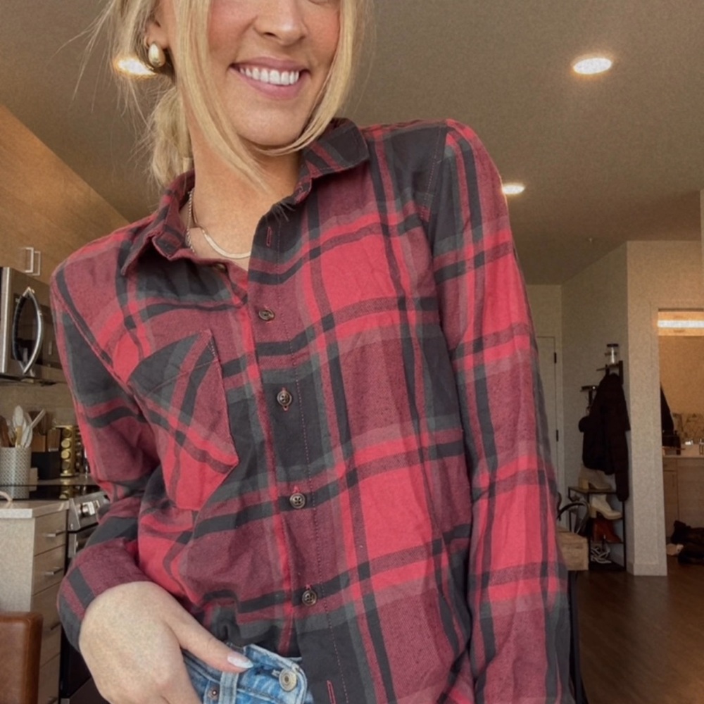 Plaid flannel button up